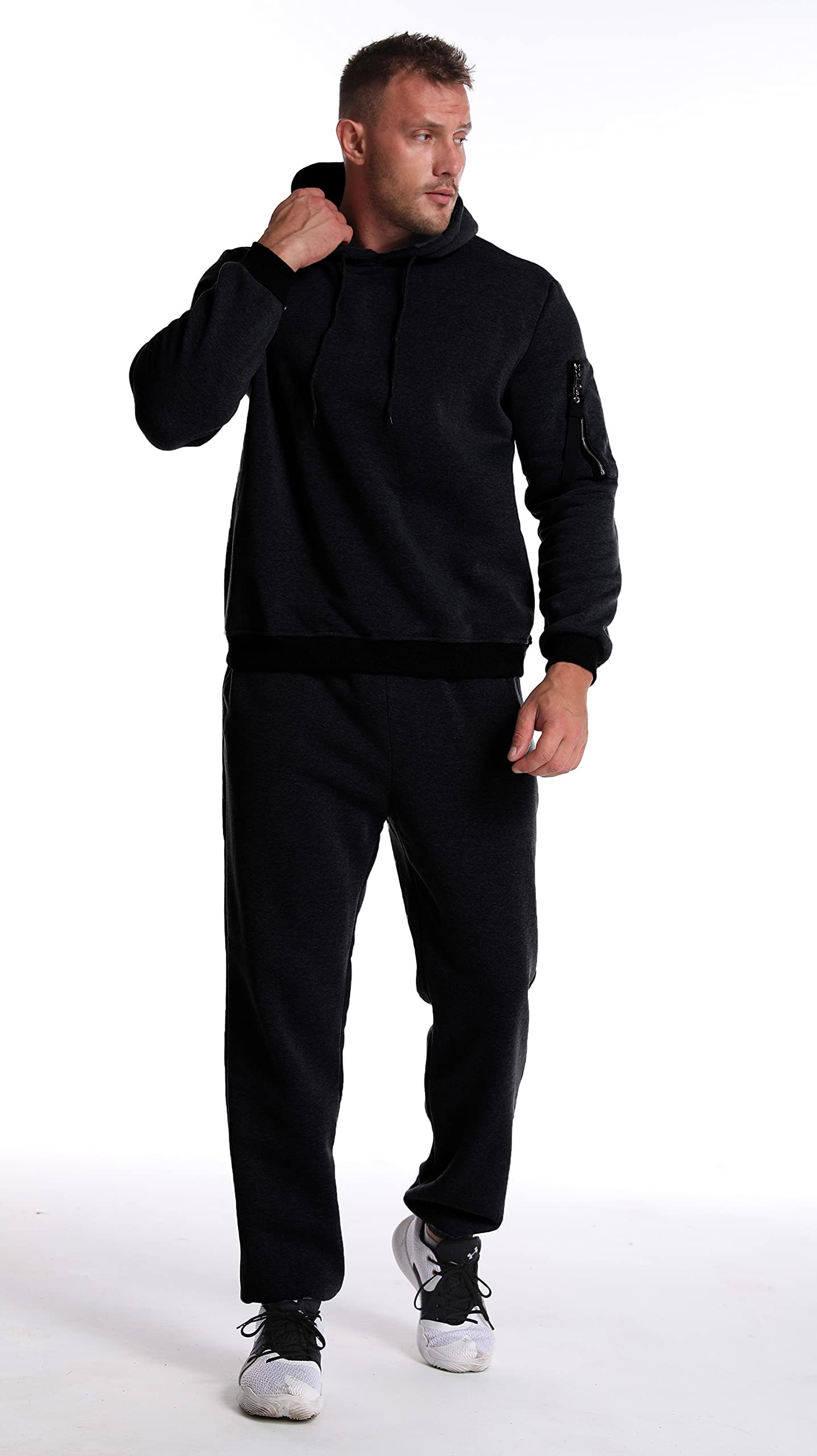 Insenver Men’s Sweatsuits Set 2 Piece Hoodie Outfit Jogging Tracksuits for Men Casual Athletic Long Sleeve Pullover Suit Set