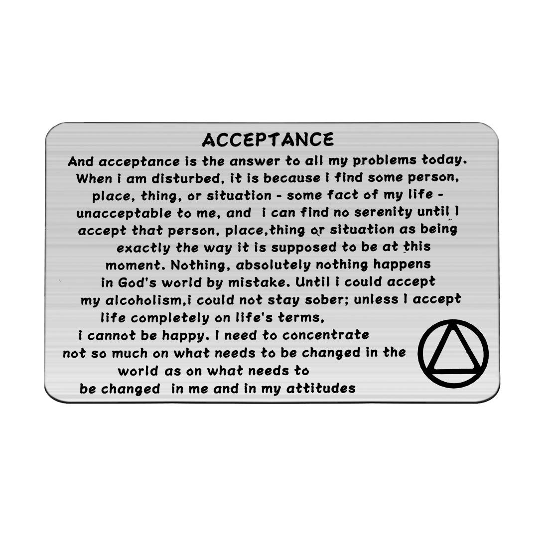 MAOFAED Greeting Card - AA Recovery Wallet Card for Alcoholics Anonymous, Sobriety Gift for New Beginnings, Stainless Steel, 55mm*85mm