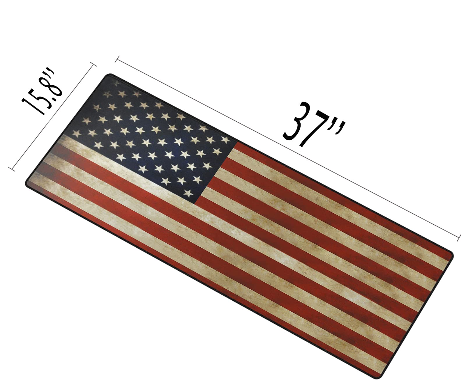 Gun Cleaning Mat Rifle Large 37" x 15.8" of American Flag - Non Slip Backed Waterproof and Oil Resistant with Stitched Edges（ 37" x 15.8"）