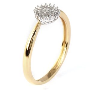 DZON 10k Yellow Gold 1/10CT TDW Round Diamond Composite Promise Ring for Her (I-J,I2)