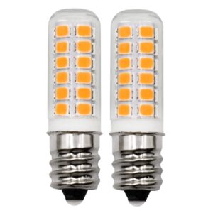 ZHENMING E12 Refrigerator Ice & Water Dispenser Light Bulb 120V 2W Equivalent 10W-20W Appliance Bulb, for Dryer Drum Light Chandeliers Home Lighting Warm White 3000K,2-Pack