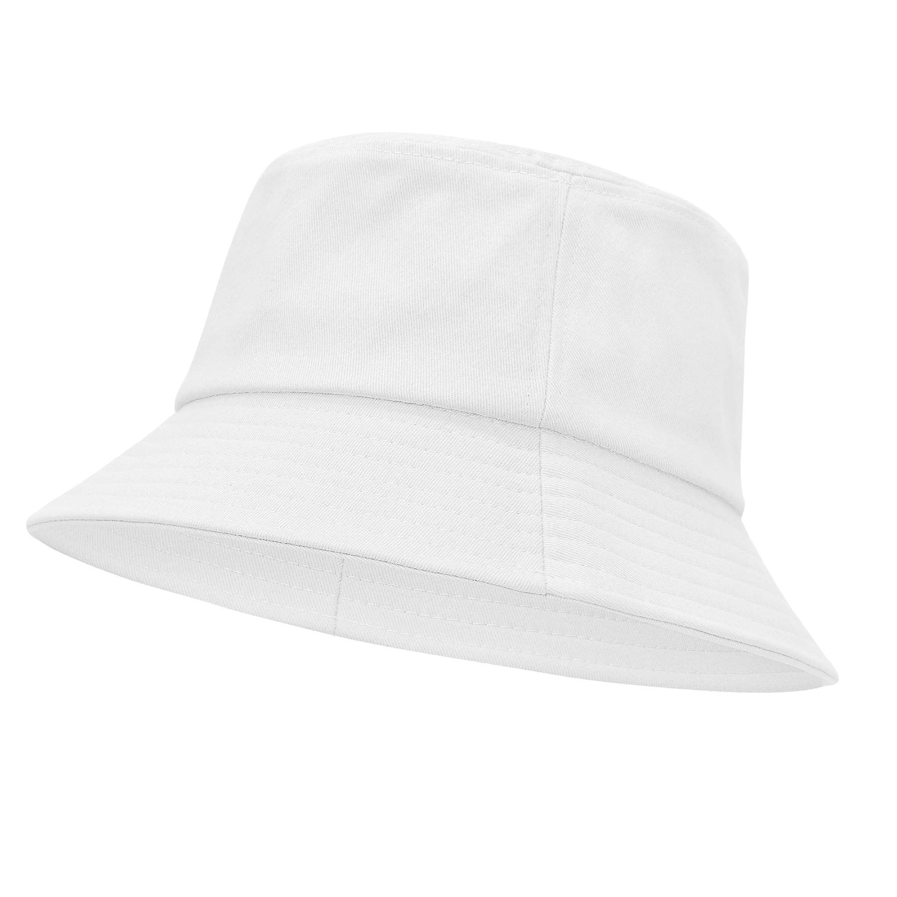 Zando Mens Bucket Hat for Men Packable Fishing Hat Summer White Bucket Hats for Women Unisex Fisherman Hat Sun Hats for Men White One Size