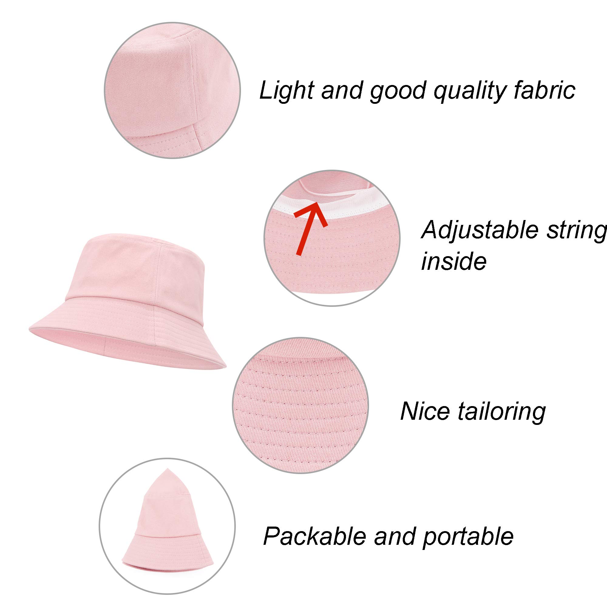 Zando Mens Bucket Hat for Men Packable Fishing Hat Summer White Bucket Hats for Women Unisex Fisherman Hat Sun Hats for Men White One Size