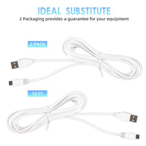 2Pack 10FT Charger Cable for Wii U Gamepad, AC Power Adapter Charger Cord for Nintendo Wii U Gamepad Remote Controller