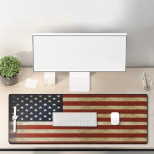 Gun Cleaning Mat Rifle Large 37" x 15.8" of American Flag - Non Slip Backed Waterproof and Oil Resistant with Stitched Edges（ 37" x 15.8"）