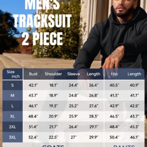 Insenver Men’s Sweatsuits Set 2 Piece Hoodie Outfit Jogging Tracksuits for Men Casual Athletic Long Sleeve Pullover Suit Set