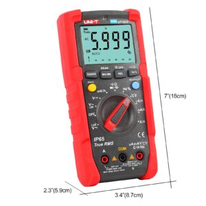 UNI-T Industrial Digital Multimeter UT191T (IP65, 2M Drop Test) True RMS 6000 Counts ACV LPF ACV Peak Hold AC DC Voltage Current LOZ ACV Temperature Resistance Capacitance Frequency Duty Cycle