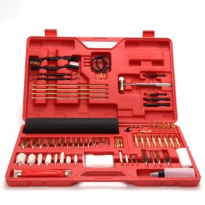 tuffman tools- universal gun cleaning kit with gun mat and travel case for all calibers of rifle and pistol