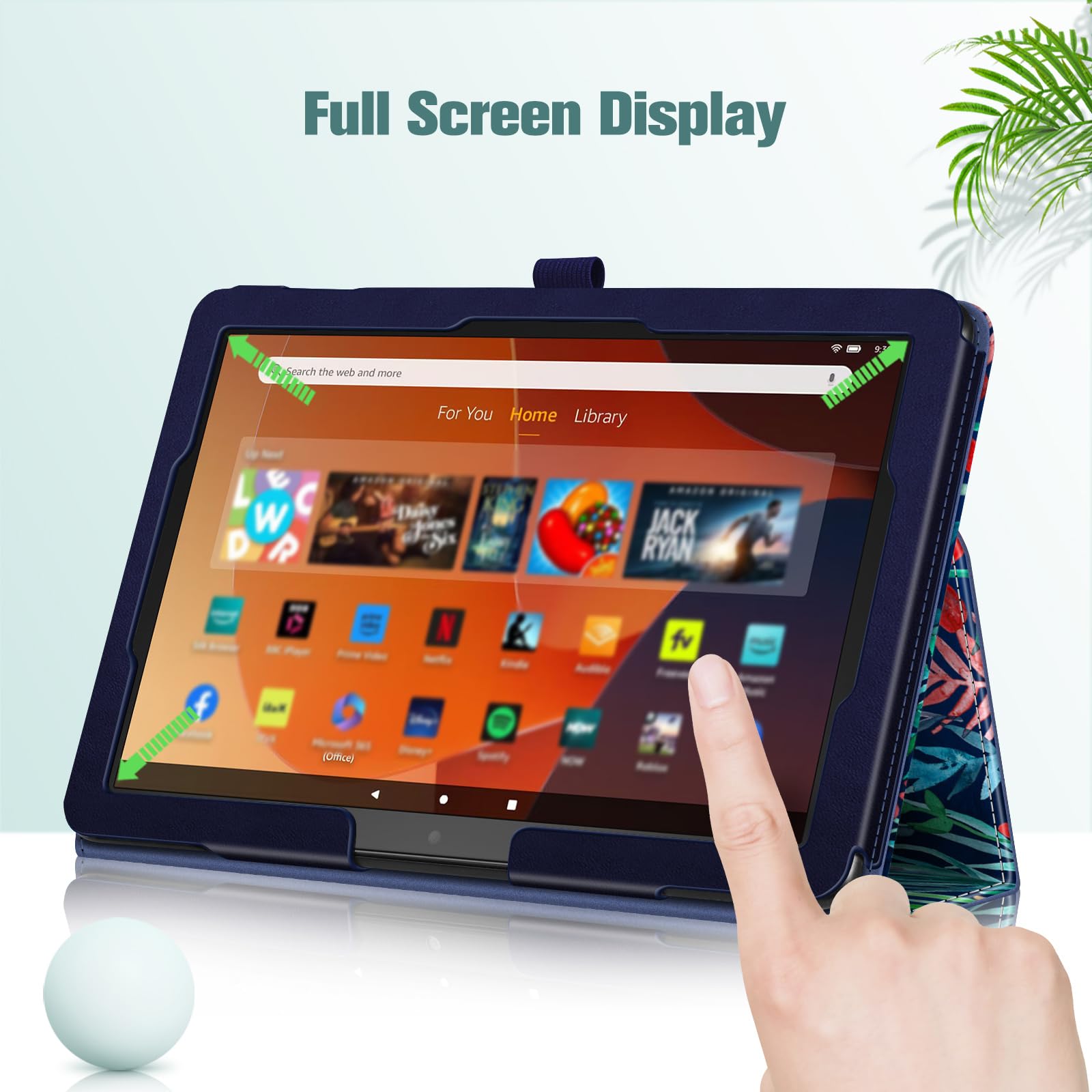 Fintie Folio Case for All-New Amazon Fire HD 10 and 10 Plus Tablet (13th/11th Generation, 2023/2021 Release) 10.1" - Slim Fit Standing Cover with Auto Sleep/Wake, Jungle Night