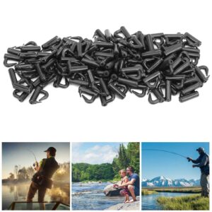 life 120Pcs Plastic Clevis Rotates Snaps in Black, Fast Change Snaps Hose Fittings Fishing Tackle