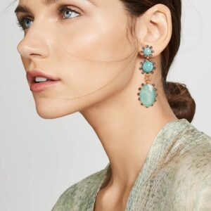 Elizabeth Cole Women's Olivia Earrings, Sunny Turquoise, Blue, Green, One Size