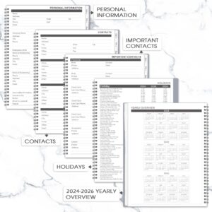 2024-2026 Monthly Planner - Monthly Planner from July 2024 to June 2026, Monthly Planner 2024-2026, 9'' x 11'' Grey