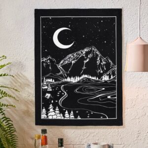 Lifeel 3Pack Sun and Moon and Star Landscape Tapestry Wall Hanging, Vertical Black and White Aesthetic Tapestries For Bedroom Home Wall decor 20×27 inch