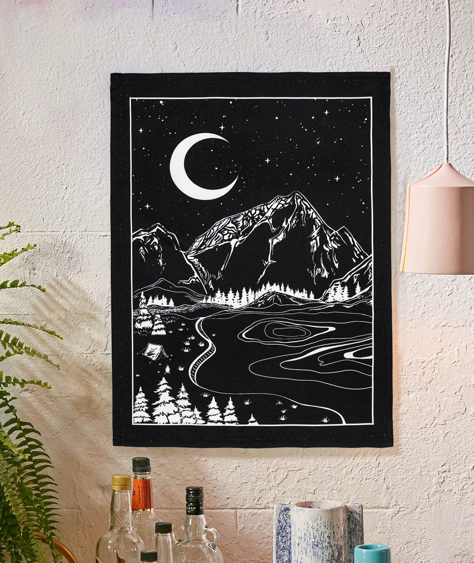 Lifeel 3Pack Sun and Moon and Star Landscape Tapestry Wall Hanging, Vertical Black and White Aesthetic Tapestries For Bedroom Home Wall decor 20×27 inch