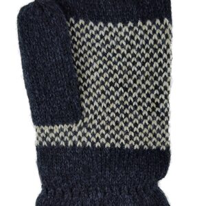 BRUCERIVER Mens Snowflake Knit Mittens with Warm Thinsulate Fleece Lining (XXL, Black)