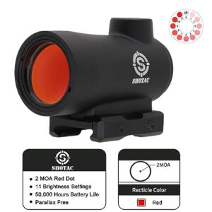 SHOTAC Red Dot Sight ST001, Submersible to 7 feet (2 Meters) IPX8 Waterproof & Shockproof Over 12,000 Rounds of .223