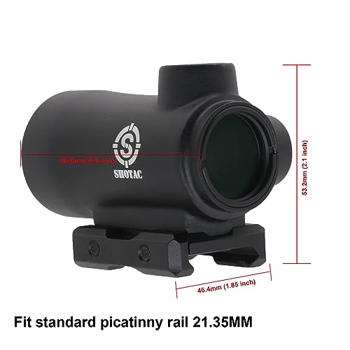 SHOTAC Red Dot Sight ST001, Submersible to 7 feet (2 Meters) IPX8 Waterproof & Shockproof Over 12,000 Rounds of .223