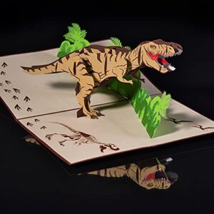 T Rex Dinosaur Birthday Card by Devine Popup Cards | 3D Cards Pop Up Birthday Cards Kids Dad Husband | Pop Up Greeting Cards | Funny 3D Card | Love Father Boy Son