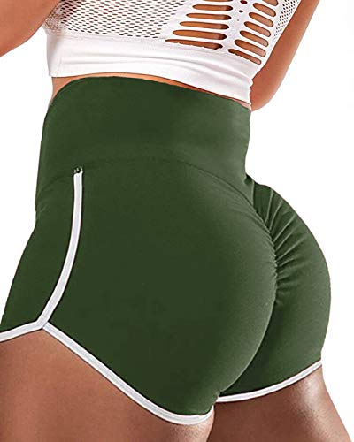 HOMETA Scrunch Butt Shorts Butt Lifting Booty Shorts for Women High Waisted Yoga Shorts Workout Gym Textured Ruched Shorts