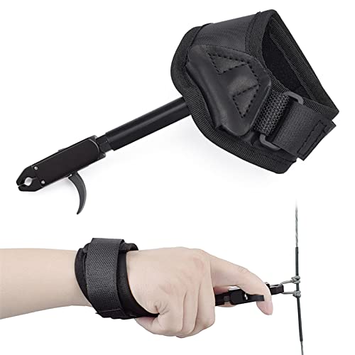 ELONG Adjustable Archery Compound Bow Release Aid with Foldback Design- Black Wrist Strap Trigger Caliper for Right Left Hand