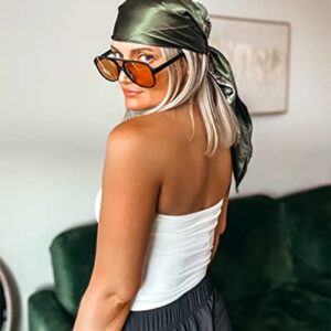 Trendy Retro Vintage Yellow 70s Orange Tinted Aviator Sunglasses for Women Oversized Lentes de Sol Black Square Shades Big Cool Night Vision Men Cute 90s Fashion Ladies 80s Large Flat Top Shady Rays