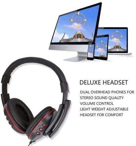 Raxinbang Headset Headphones Microphone Computer Game Headphones in-line Headphones for PS4 Bilateral Headphones Adjustable Anti-Noise Microphone