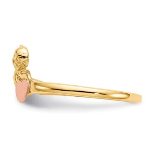 14K Two-tone Angel & Satin Heart Ring QK3891