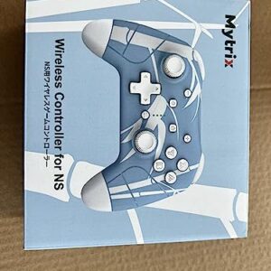 Mytrix Wireless Pro Controller, Hall Effect Bluetooth Controllers for Nintendo Switch, PC, Steam, iPad, Mac, Tablet, Laptop, with RGB Light/Macro Keys/Turbo Button, Bamboo Blue