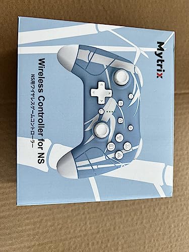 Mytrix Wireless Pro Controller, Hall Effect Bluetooth Controllers for Nintendo Switch, PC, Steam, iPad, Mac, Tablet, Laptop, with RGB Light/Macro Keys/Turbo Button, Bamboo Blue