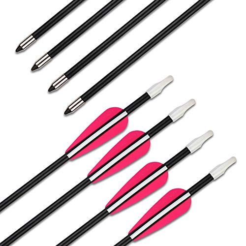 CQ 28inch Target Archery Arrows Practice Fiberglass Arrows for Recurve Bow Training Arrows for Kids Youth and Teens