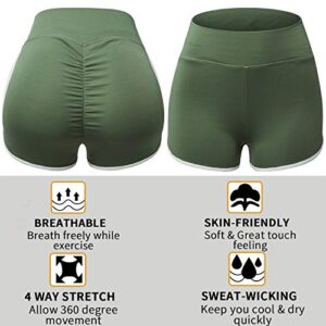 HOMETA Scrunch Butt Shorts Butt Lifting Booty Shorts for Women High Waisted Yoga Shorts Workout Gym Textured Ruched Shorts