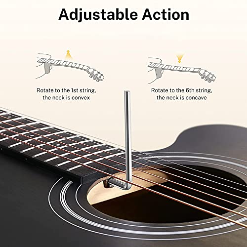 Donner Acoustic Guitar for Beginner Adult 40 Inch Cutaway Acustica Guitarra Bundle Kit with Pickup Online Lesson Bag Tuner Capo Strap Mini Jumbo Travel Teen Right Hand Black Brown DAJ-110CD