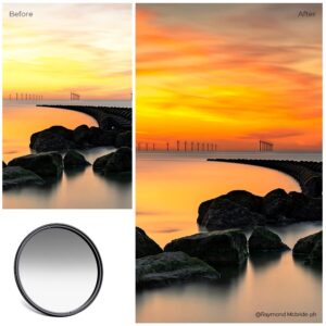 K&F Concept 77mm Soft GND8 (3 Stop) Lens Filter Soft Graduated Neutral Density Filter with 28 Multi-Layer Coatings for Camera Lens (Nano-X Series)