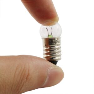 E-outstanding 10pcs E10 Mini Light Bulbs Experiment Screw Base Indicator Light Incandescent Bulb, 3.8V 0.3A