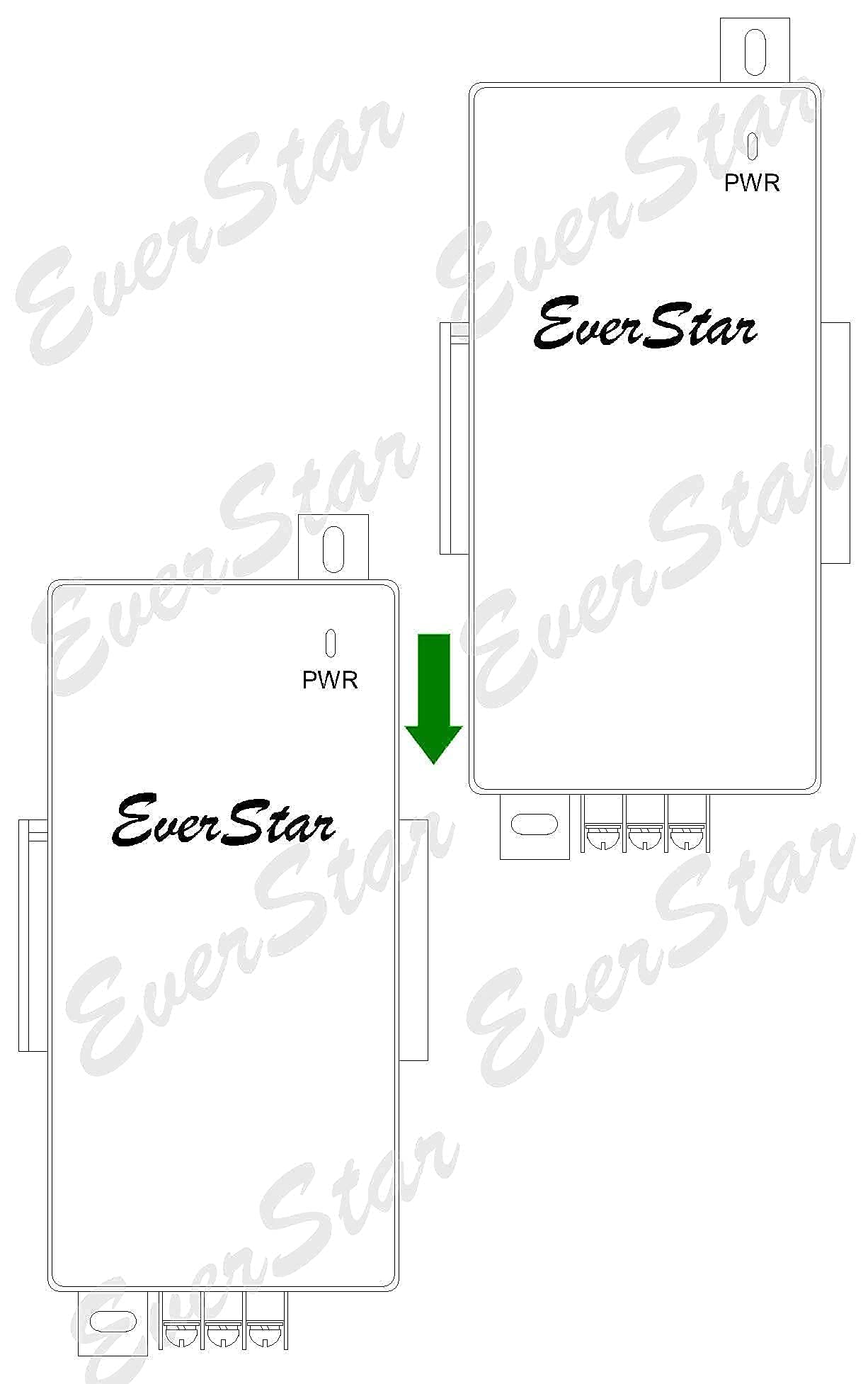 EverStar iPoE-35W56GDW-at Gigabit | 9-36V DC in | 56V 0.625A/35W DC PoE+ Out | DC-DC covertor + 802.3at PoE+ Mode A&B Injector for ePMP2000/3000, Force400/425, Q61, PoE Lighting | Black