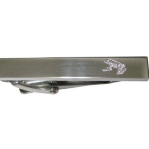 Silver Toned Etched Sleek Tropical Frog Skinny Tie Clip