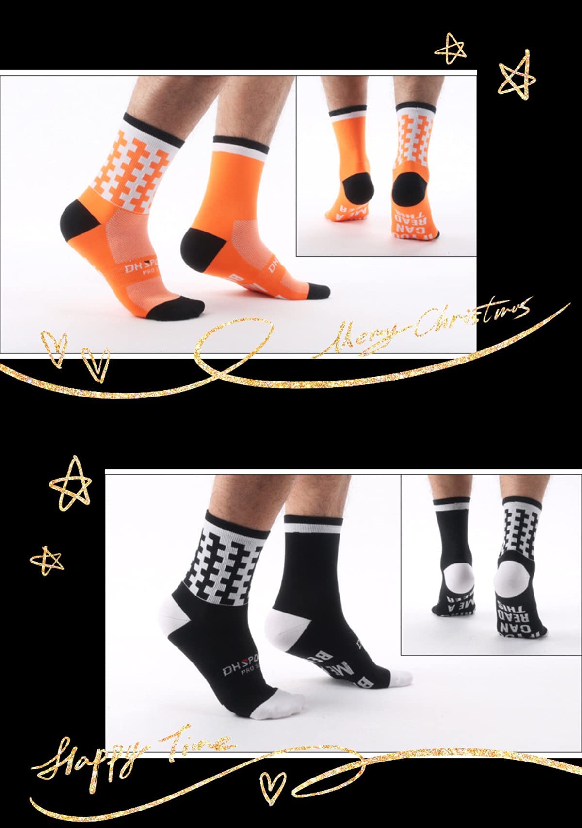 GuaziV Cycling Socks for Men & Women，Colorful Compression Hiking Socks Running Socks for Travelling, Walking, Climbing