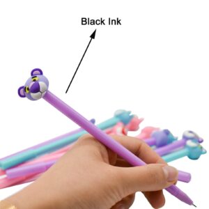 Maydahui 12PCS Tiger Shaped Rollerball Pens Creative Cartoon Leopard Animal Pen Cute Kawaii Fashion Writing Pens Black Gel Ink for Boys School Office