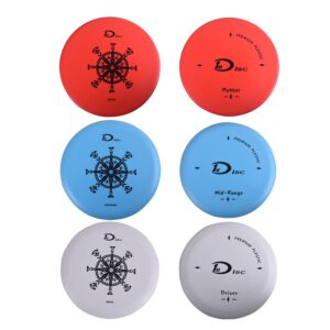 Disc Golf Starter Set-2 PCS Putter, 2 PCS Mid-Range, 2 PCS Driver, 1 Mini disc，1 Towel with Bag