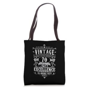 vintage 70th birthday for men 70 year old grandpa 1952 tote bag