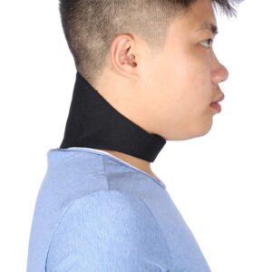 Neck Brace Support, Soft Cotton Neck Collar Heated Brace Wrap Strap for Daily Work Air, Car Travel