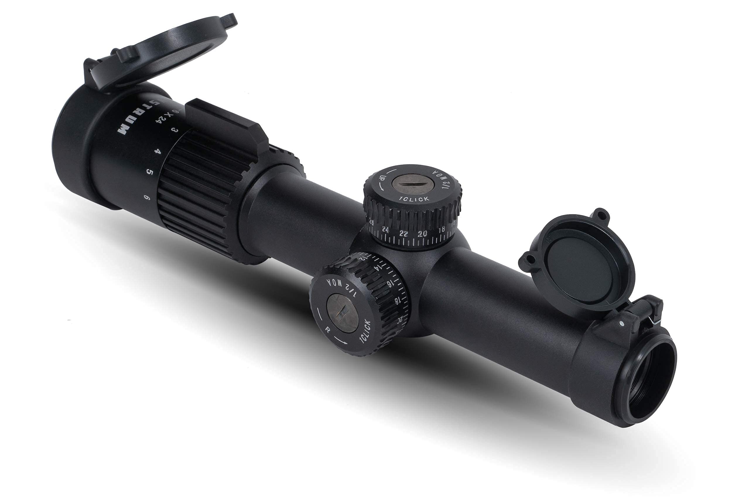 Monstrum Alpha Series 1-6x24 First Focal Plane FFP Rifle Scope with MOA Reticle | ZR302 Quick Release Scope Mount | Bundle