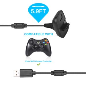 Charger for Xbox 360 Controller, USB Charging Cable Compatible with Microsoft Xbox 360 Slim Controllers Game