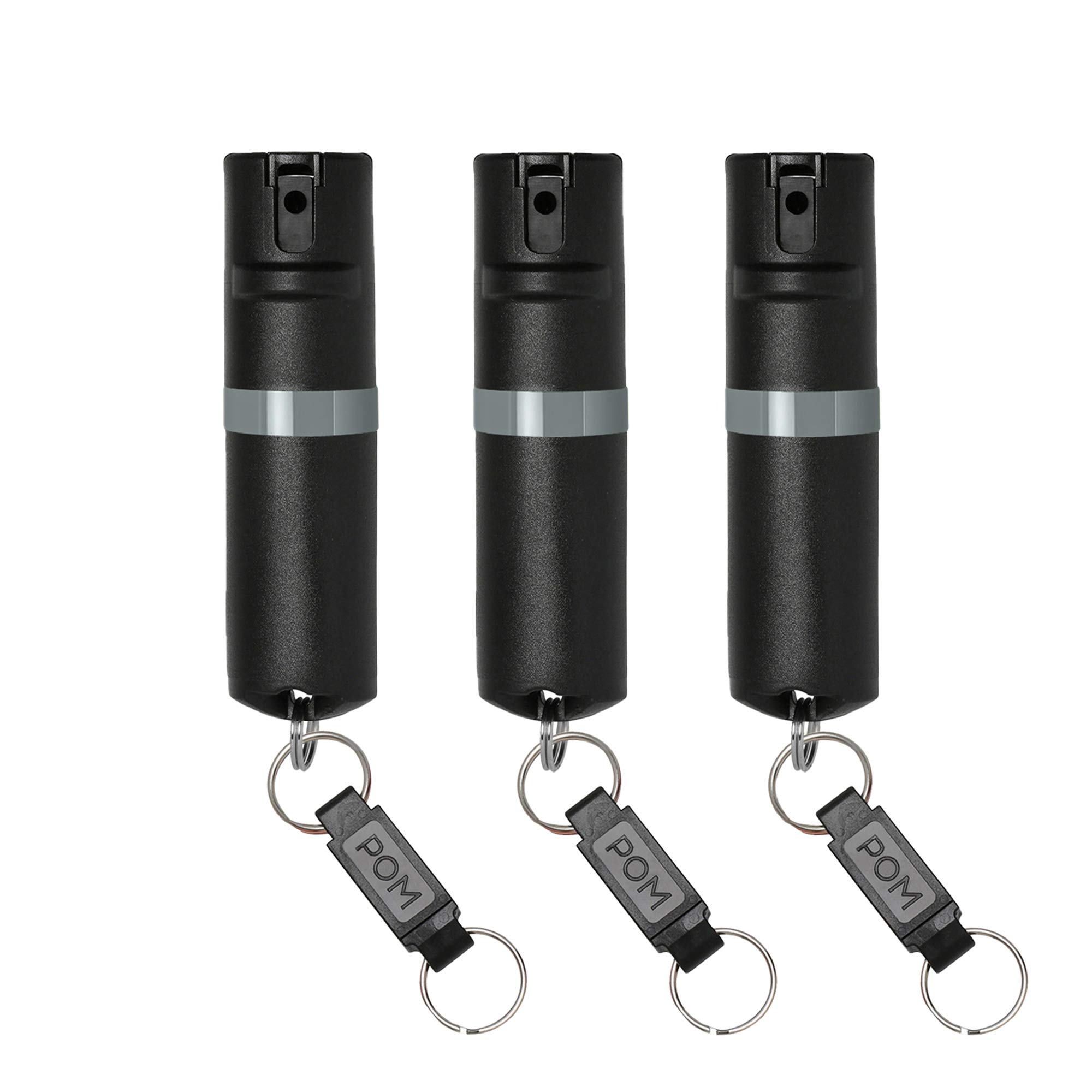 POM Pepper Spray Flip Top Keychain - Maximum Strength OC Spray Self Defenes - 25 Bursts, 10ft Range - Accurate Stream Pattern