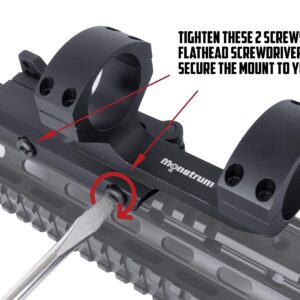 Monstrum G2 1-4x24 First Focal Plane FFP Rifle Scope with Illuminated BDC Reticle | Flat Dark Earth | ZR302 Quick Release Scope Mount | Bundle