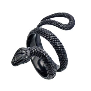 womens black snake rings knuckle cool snake ring stainless steel jewelry for teen girls size 6