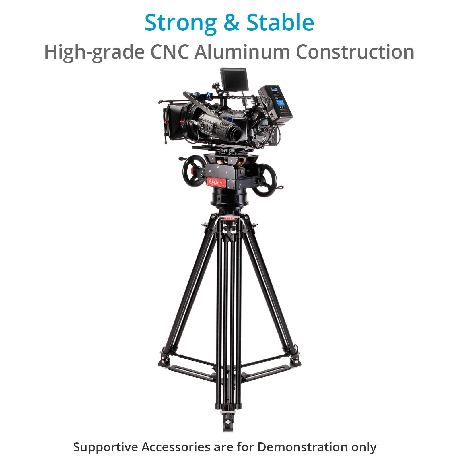 Proaim 100mm Camera Tripod Stand with Aluminum Spreader. Payload of up to 80kg / 176lb. (CST-100-01)