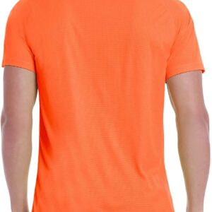 Men's Dry Fit Moisture Wicking Athletic T-Shirt Short Sleeve Workout Running Shirts for Men(Orange,XL)