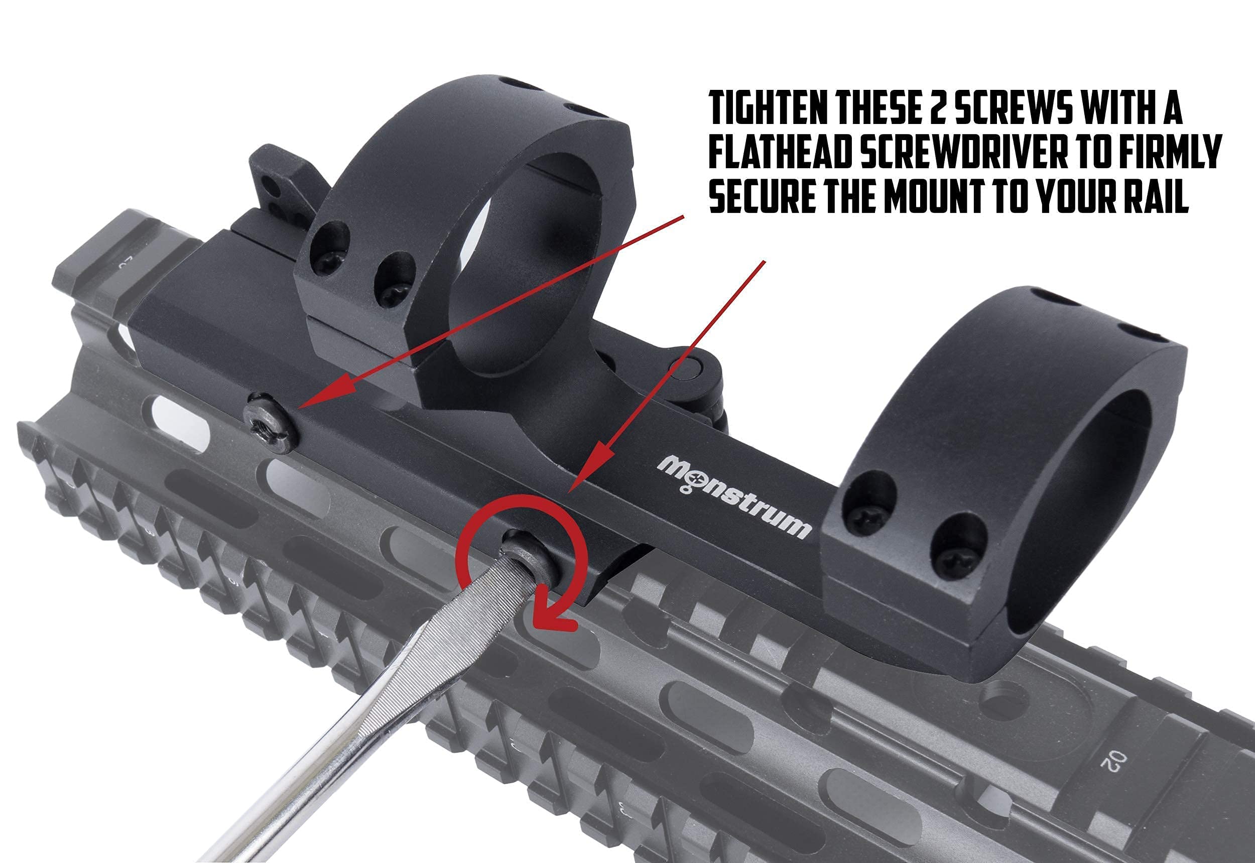 Monstrum Alpha Series 1-6x24 First Focal Plane FFP Rifle Scope with MOA Reticle | ZR302 Quick Release Scope Mount | Bundle