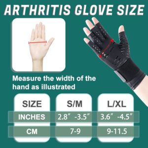 Dr.Welland Medical Arthritis Gloves with Strap, Best Open Finger Glove Hand Wrist Support for Rheumatoid Arthritis